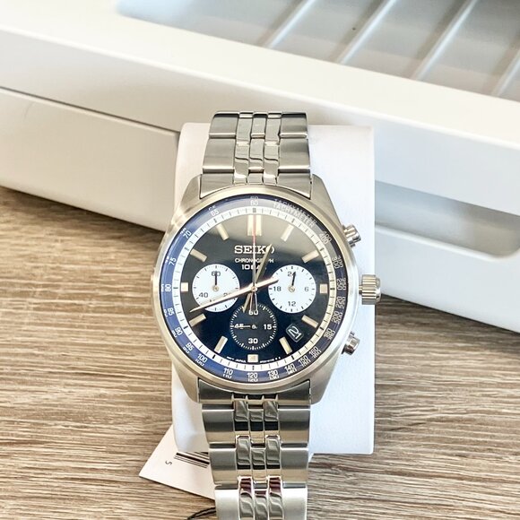 Seiko Chronograph Stainless Steel Watch With Date SSB427 - Picture 1 of 6